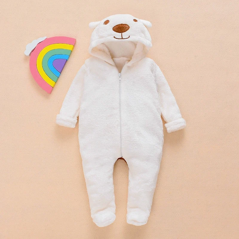 0-18M Newborn Baby Hooded Bear Jumpsuit - Image 5