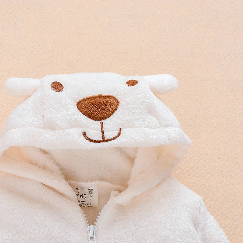 0-18M Newborn Baby Hooded Bear Jumpsuit - Image 7
