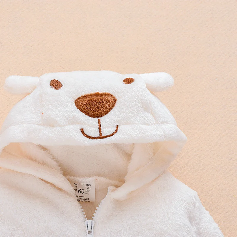 0-18M Newborn Baby Hooded Bear Jumpsuit - Image 9