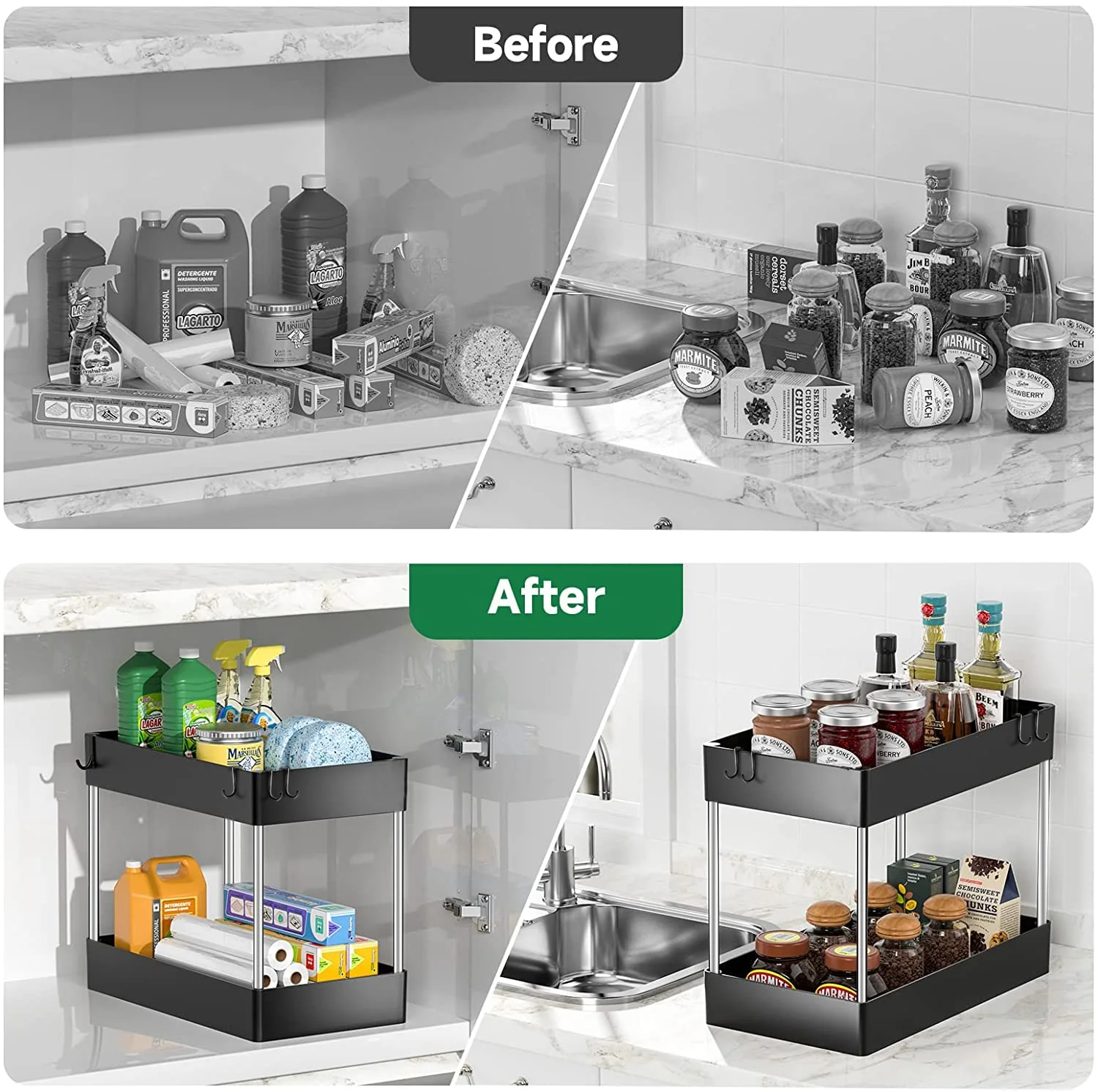 1/2 PCS Under Sink Storage Shelf - Image 5