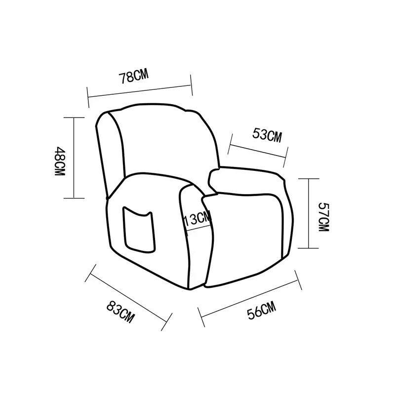 1-2 Seater Velvet Plush Recliner Sofa Cover - Image 4