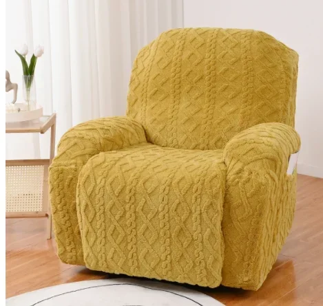 1-2 Seater Velvet Plush Recliner Sofa Cover - Image 7