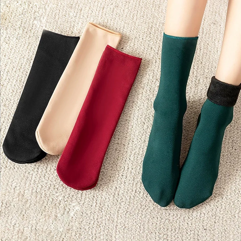 1-20Pairs Thermal Fleece Socks - Image 4