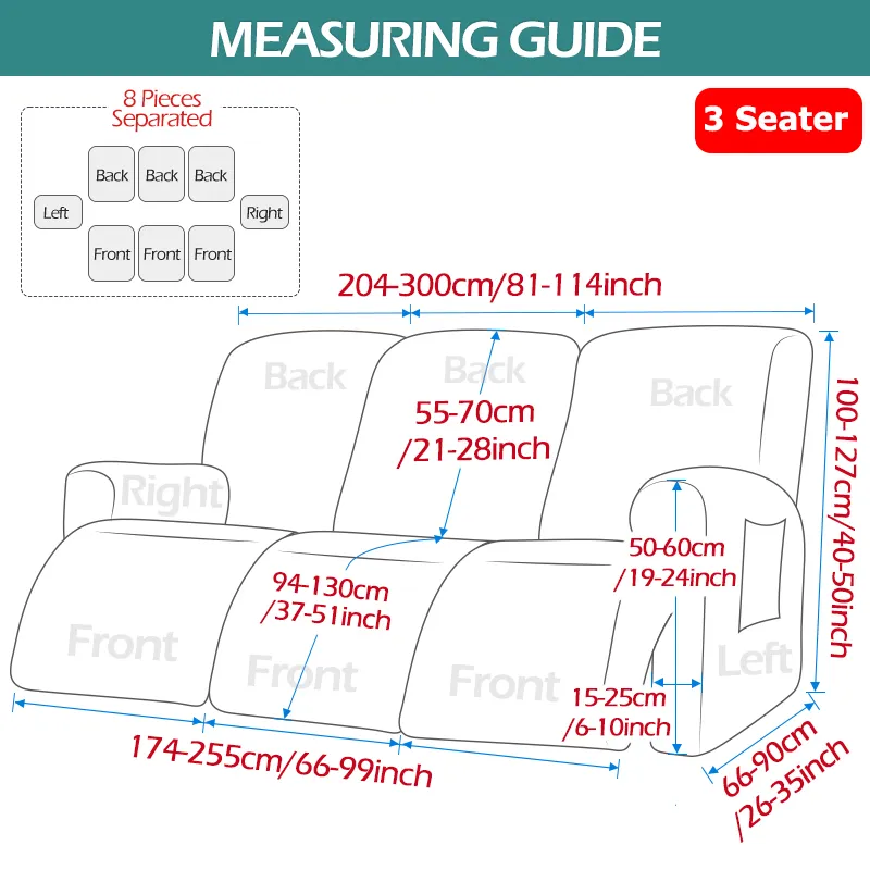 1-4 Seater Recliner Sofa Cover - Image 15