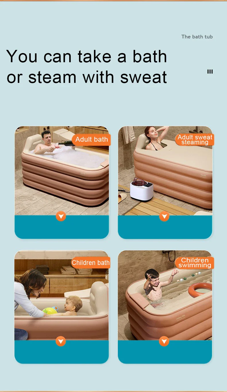 1.6M/1.4M/1.3M Inflatable Bathtub - Image 16