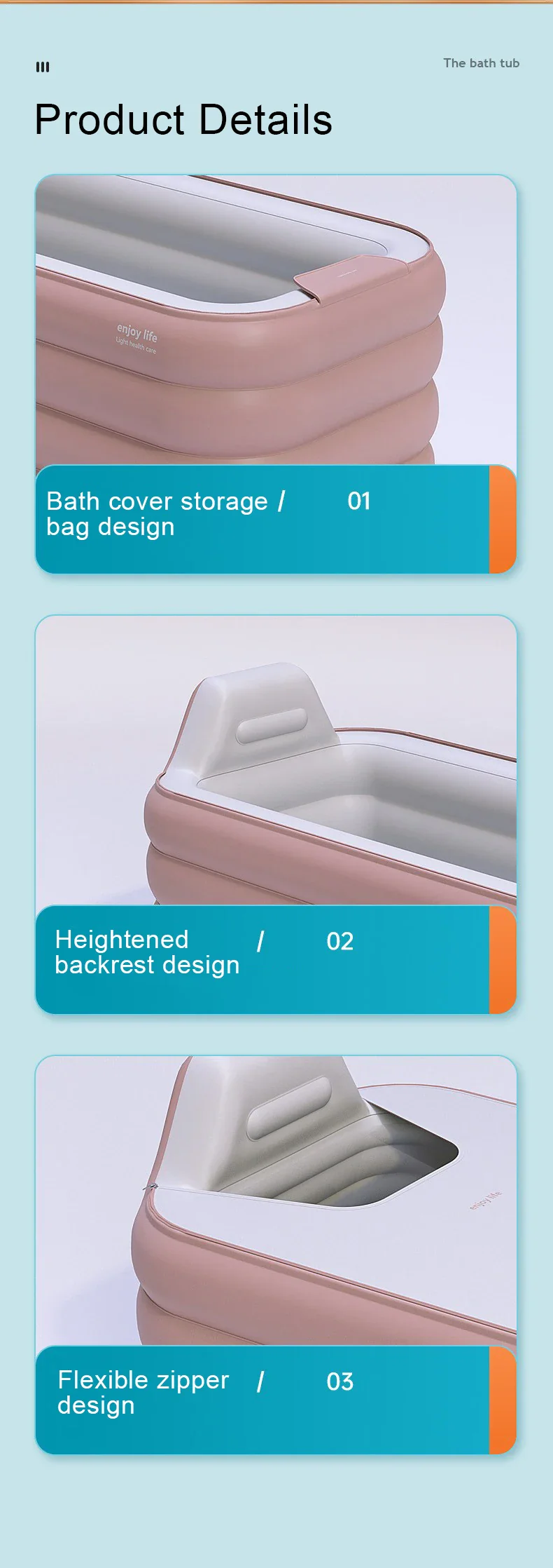 1.6M/1.4M/1.3M Inflatable Bathtub - Image 28