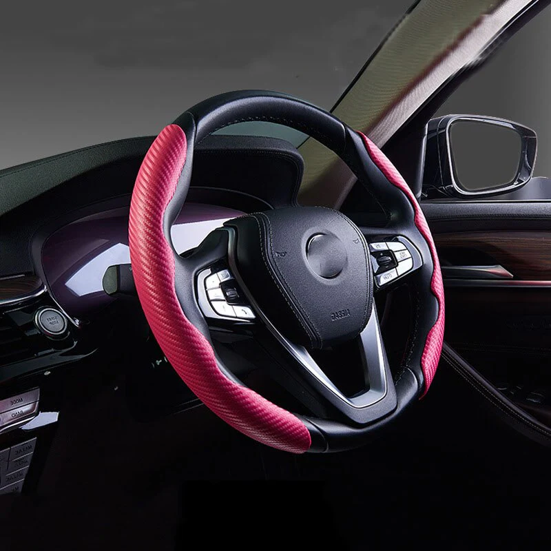 1 Pair Carbon Fiber Steering Wheel Non-Slip Cover - Image 4