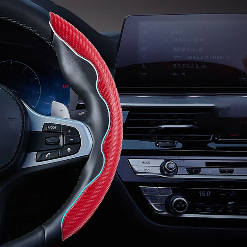 1 Pair Carbon Fiber Steering Wheel Non-Slip Cover - Image 5