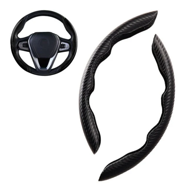 1 Pair Carbon Fiber Steering Wheel Non-Slip Cover - Image 9