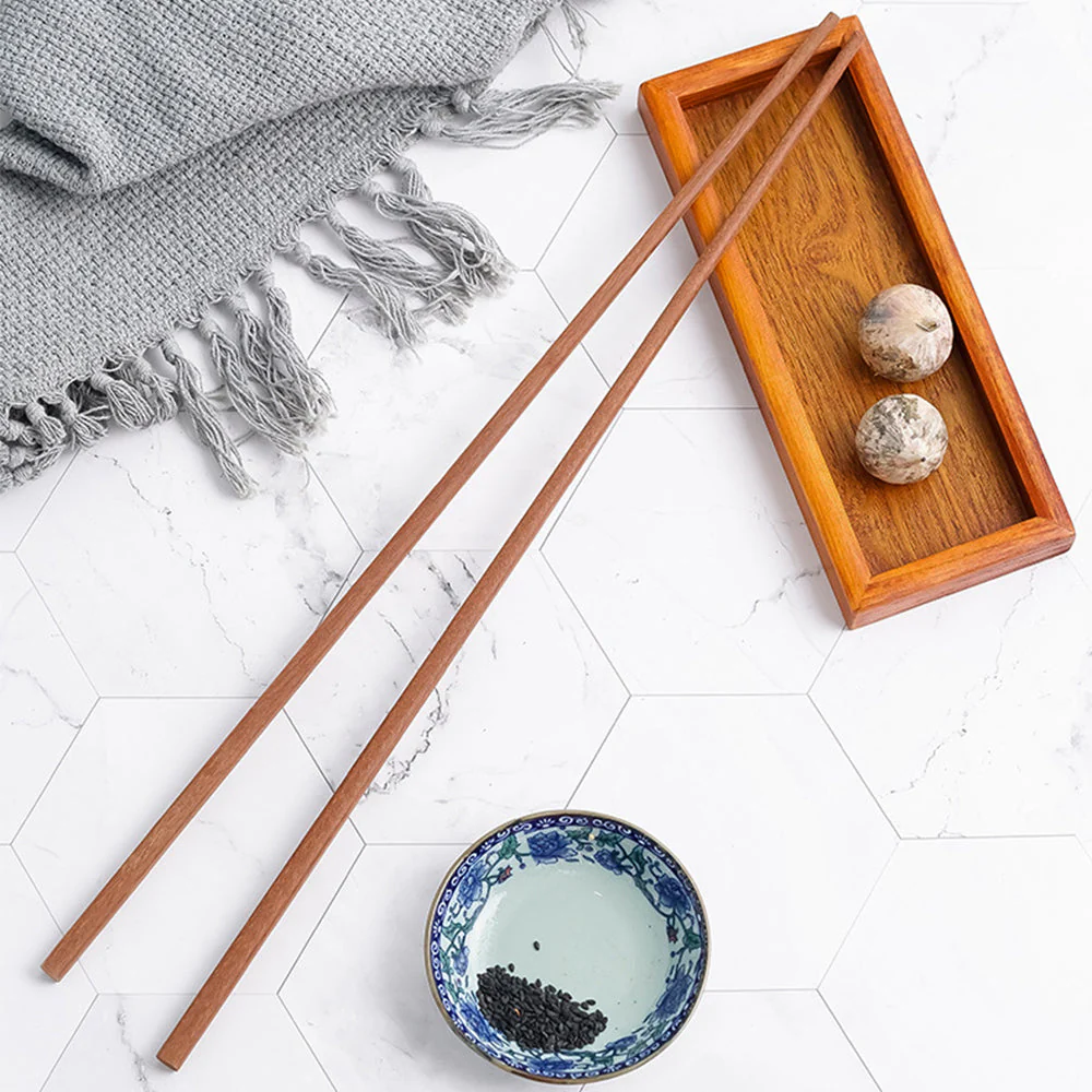 1 Pair Extra Long Stainless Steel/Wood Cooking Chopsticks - Image 9