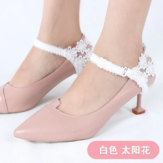 1 Pair High Heel Sexy Lace Shoe Straps - Image 3