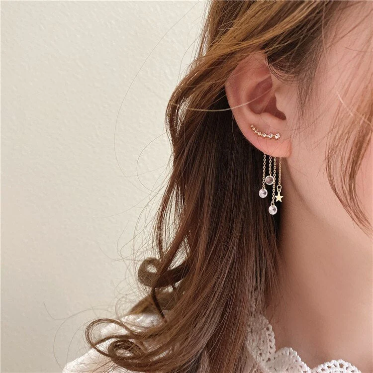 1 Pair Long Star Elegant Earrings - Image 15