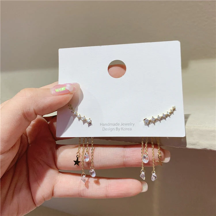 1 Pair Long Star Elegant Earrings - Image 3