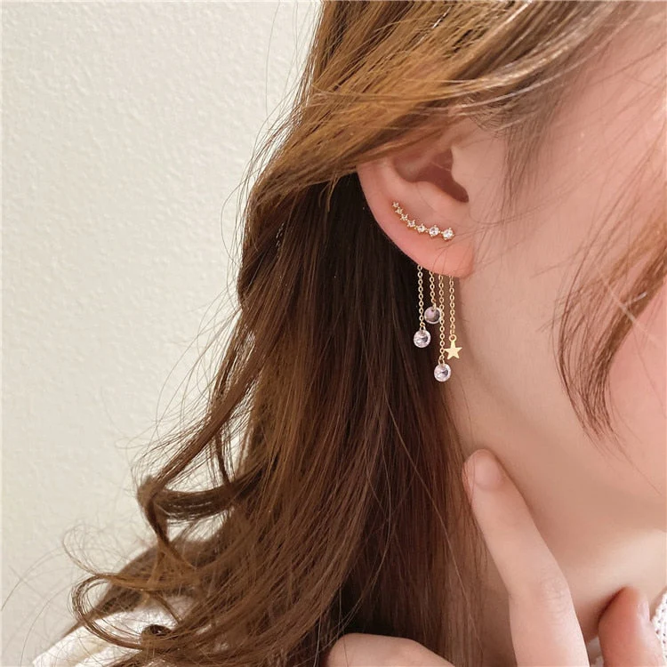 1 Pair Long Star Elegant Earrings - Image 9