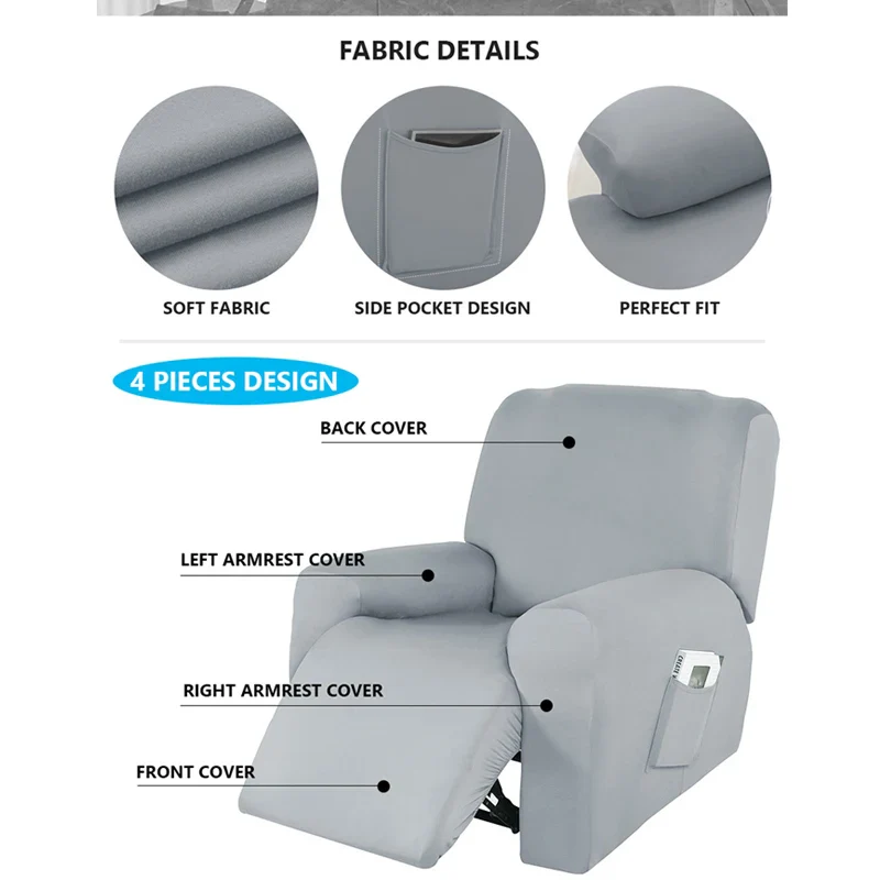 1 Seater Recliner Sofa Cover - Image 4