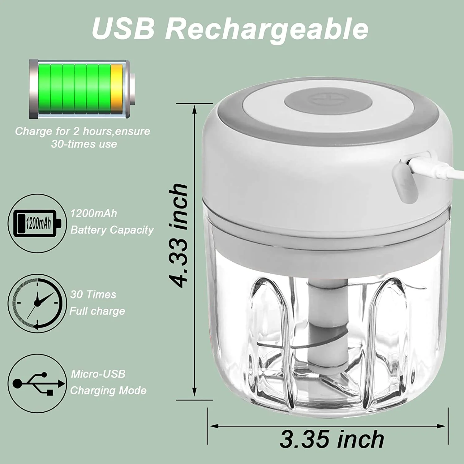 100/250mL Mini Electric Chopper - Image 15