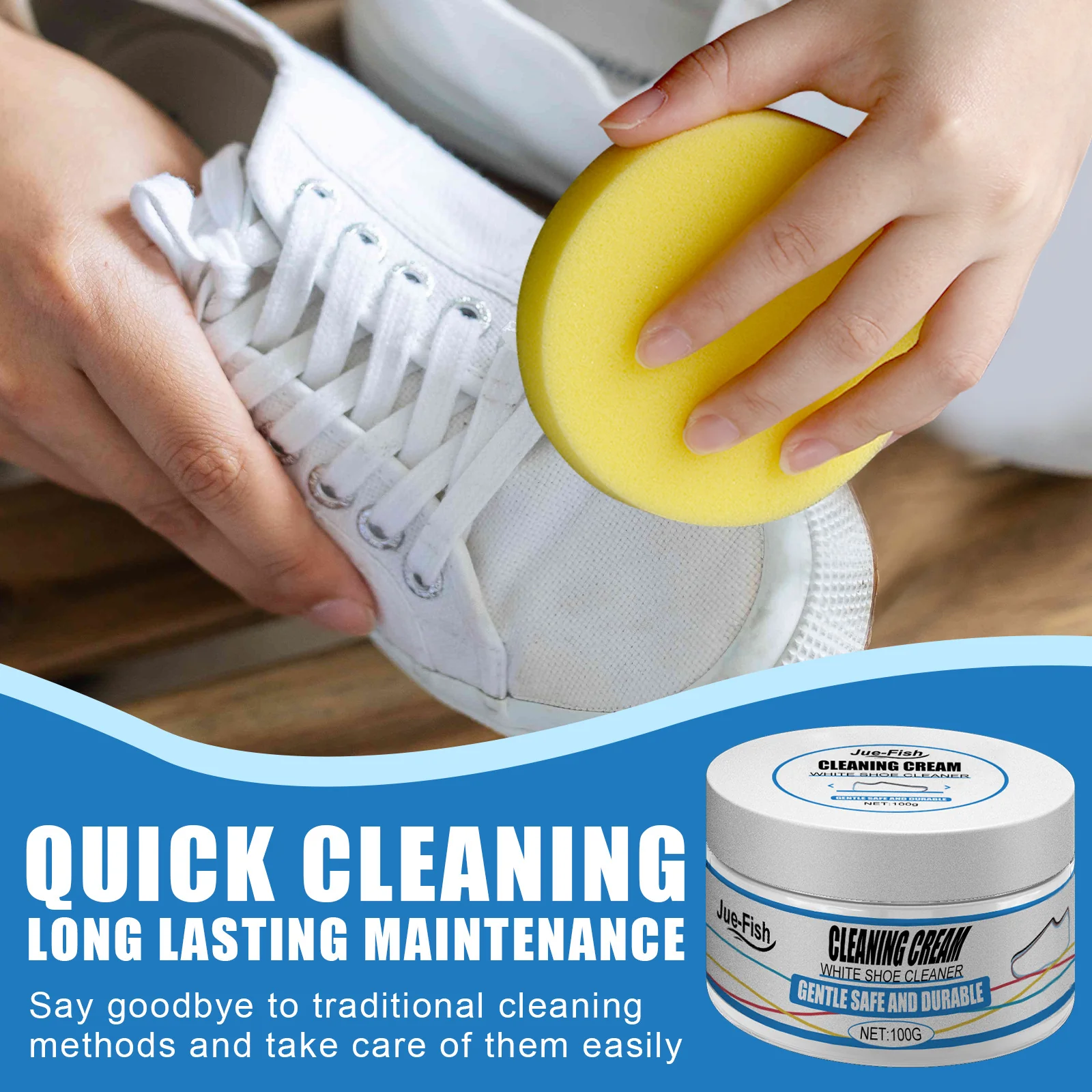 100g White Shoe Cleaning Cream - Image 12