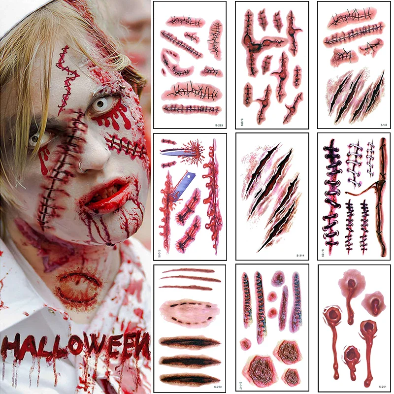 10pcs Halloween Tattoo Sticker - Image 2