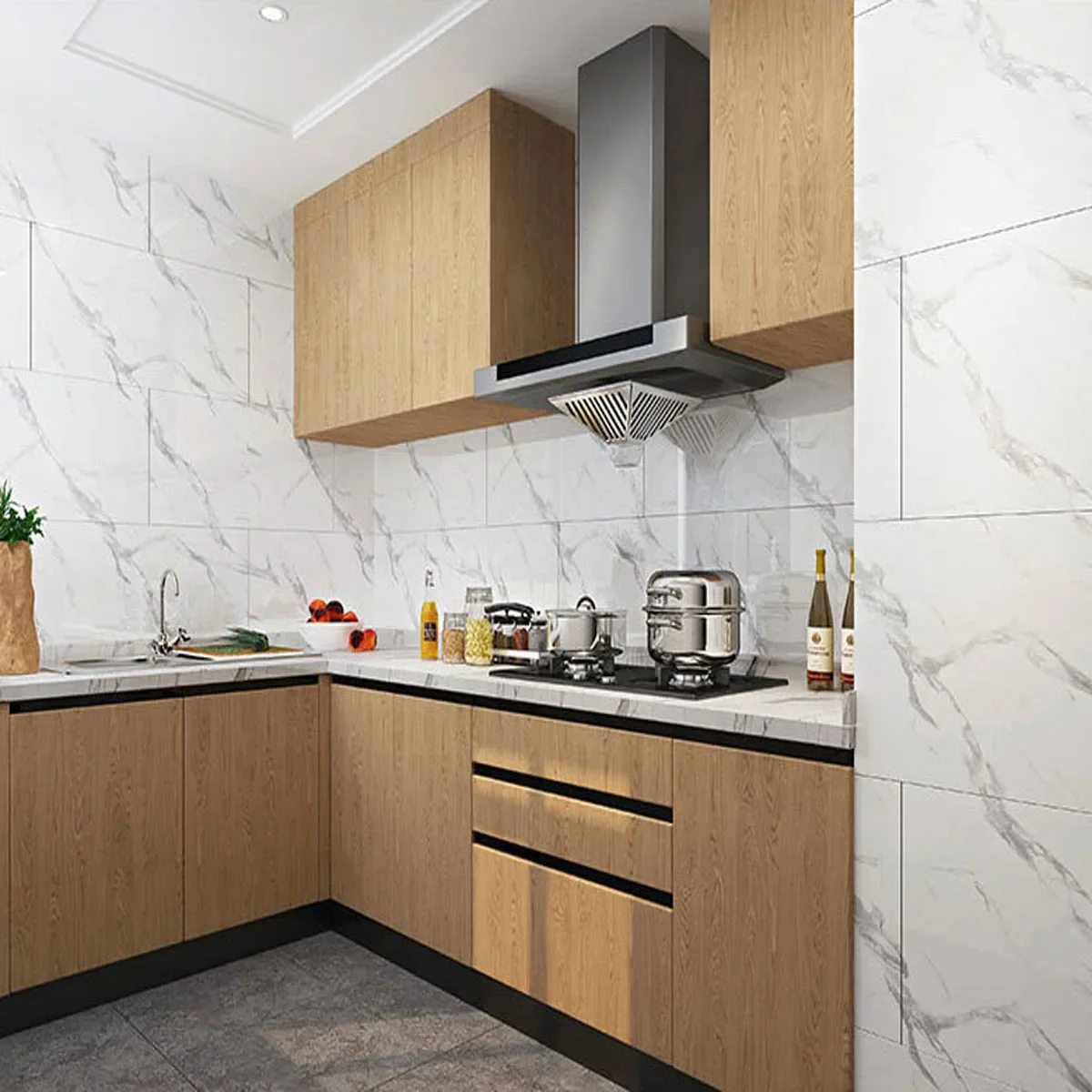 10PCS Marble Peel And Stick Floor Tiles - Image 7