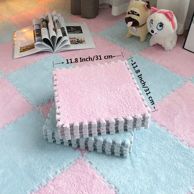 10PCS Plush Puzzle Floor Mat - Image 3