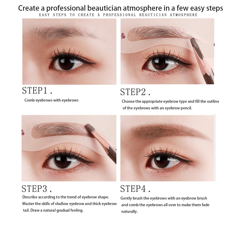 10PCS Reusable Eyebrow Stencils - Image 5
