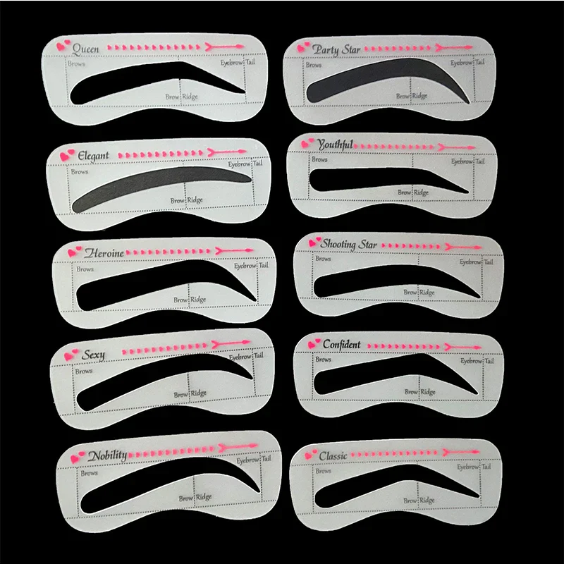 10PCS Reusable Eyebrow Stencils - Image 7