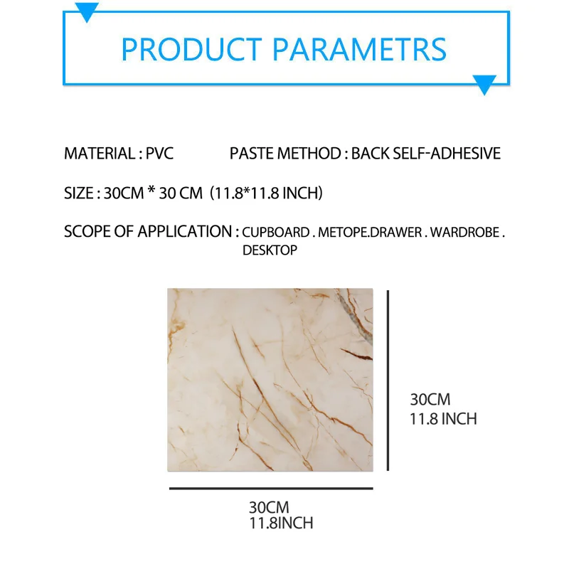 10PCS Self-adhesive Faux Marble Tiles - Image 3