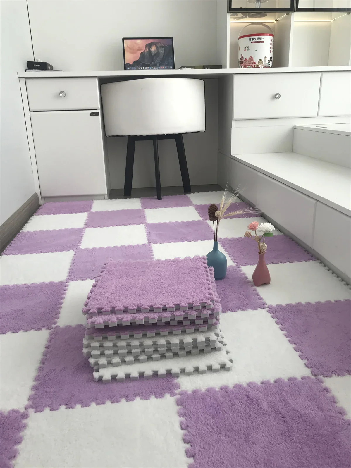 10PCS Soft Plush DIY Puzzle Floor Mat - Image 13