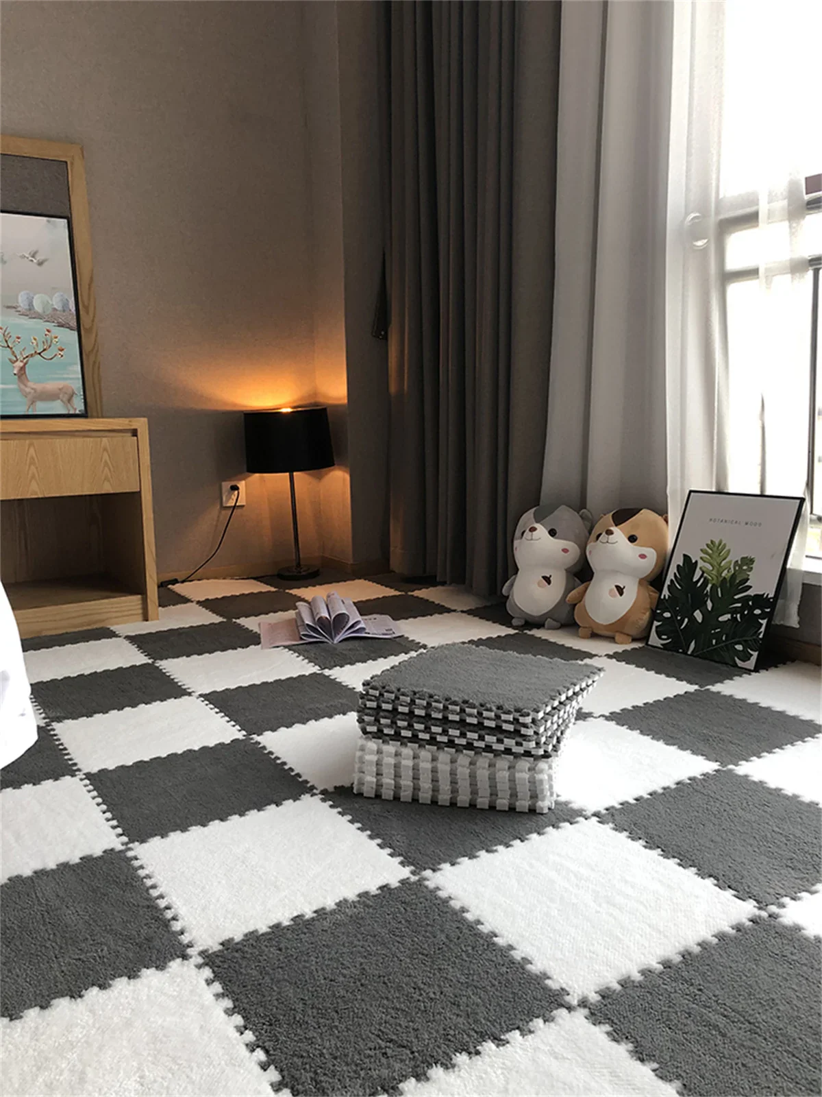 10PCS Soft Plush DIY Puzzle Floor Mat - Image 17