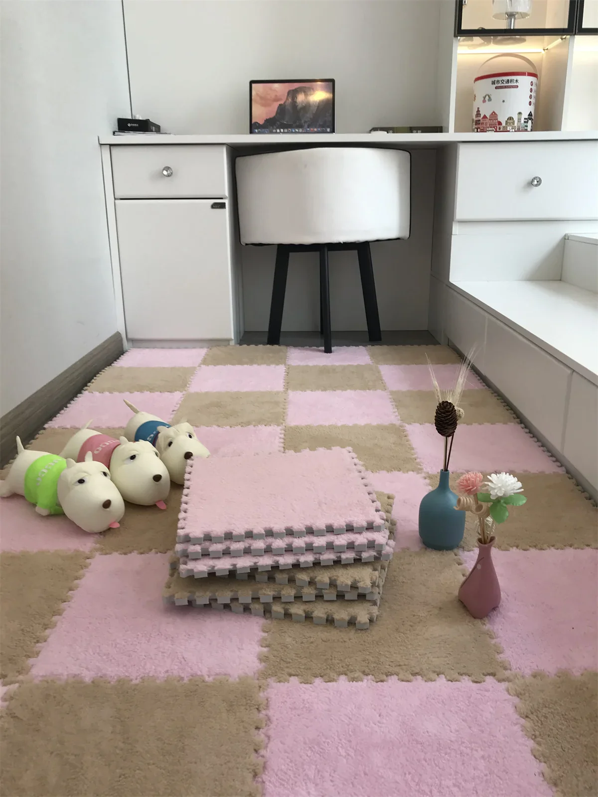 10PCS Soft Plush DIY Puzzle Floor Mat - Image 19