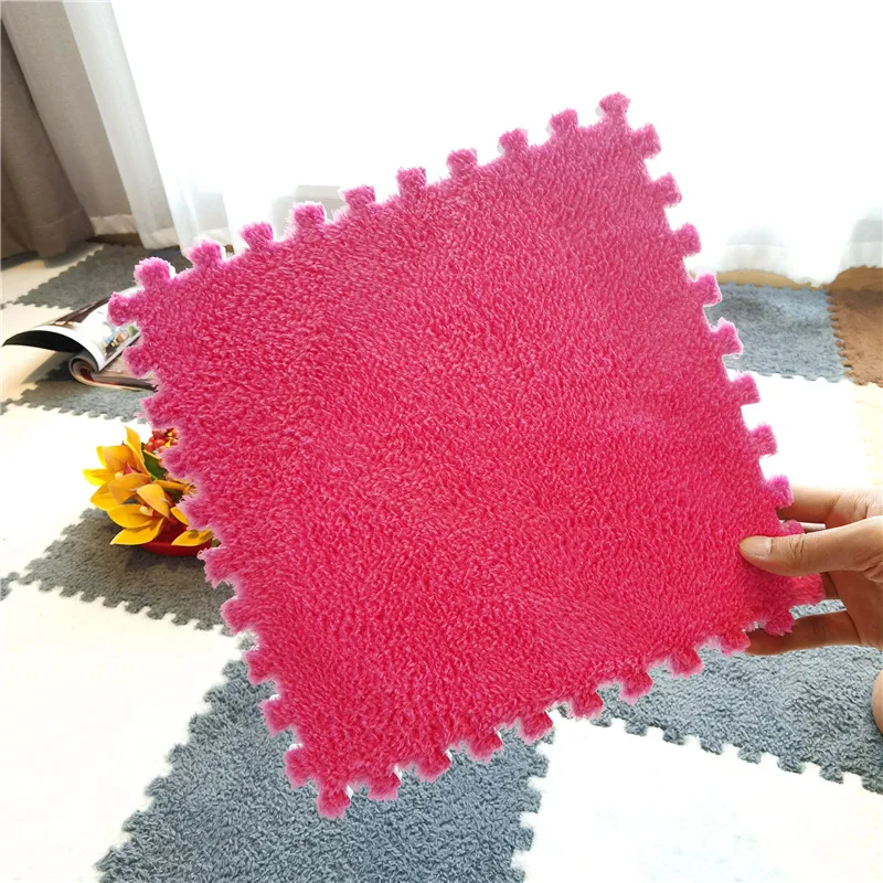 10PCS Soft Plush DIY Puzzle Floor Mat - Image 24