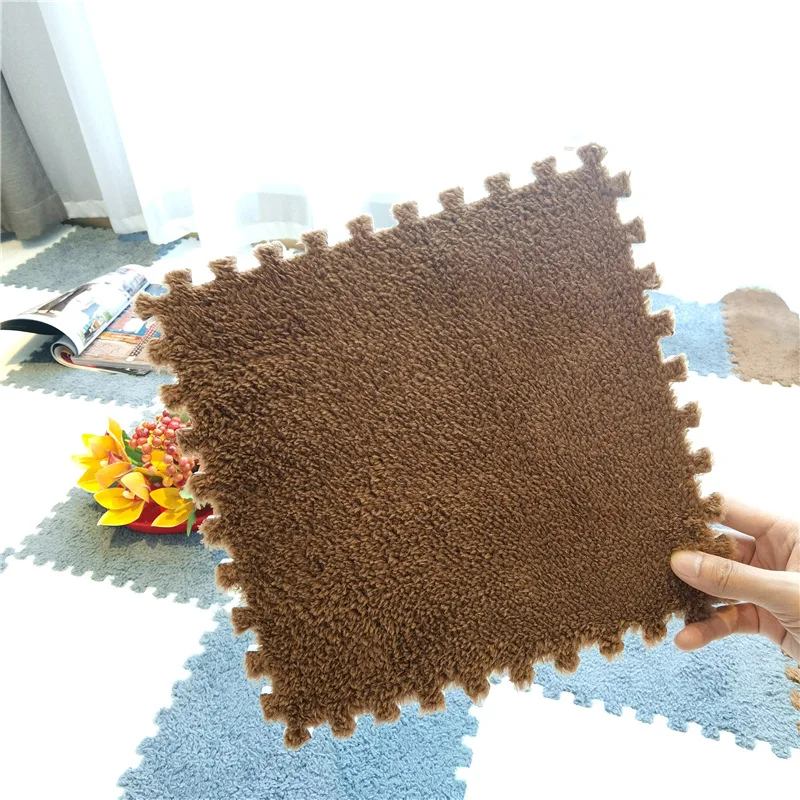 10PCS Soft Plush DIY Puzzle Floor Mat - Image 25