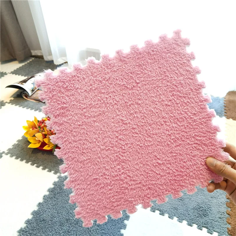 10PCS Soft Plush DIY Puzzle Floor Mat - Image 26