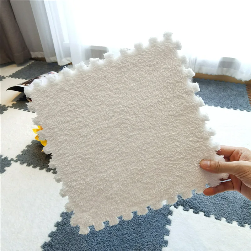 10PCS Soft Plush DIY Puzzle Floor Mat - Image 27