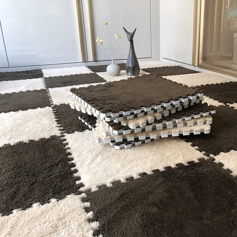 10PCS Soft Plush DIY Puzzle Floor Mat - Image 4