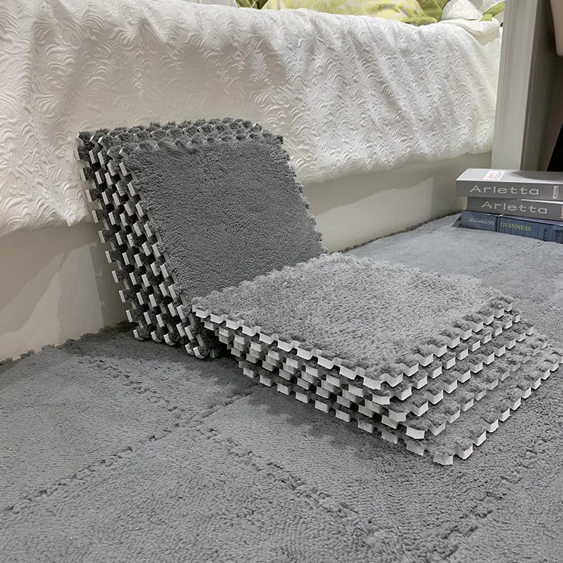 10PCS Soft Plush DIY Puzzle Floor Mat - Image 5