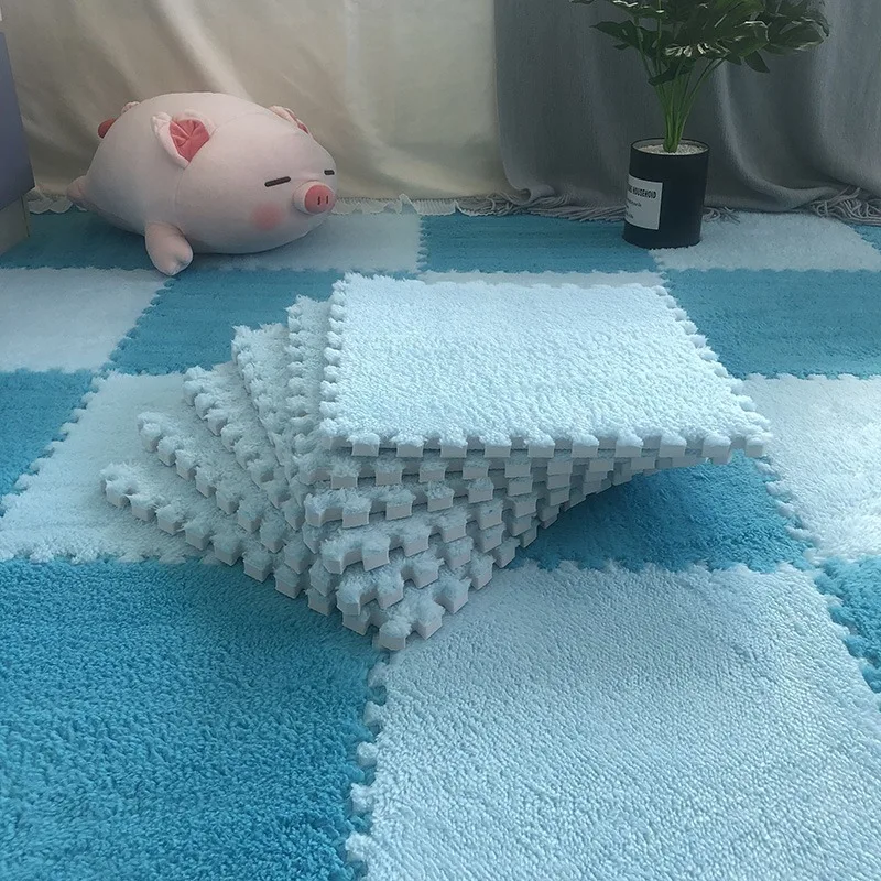 10PCS Soft Plush DIY Puzzle Floor Mat - Image 8