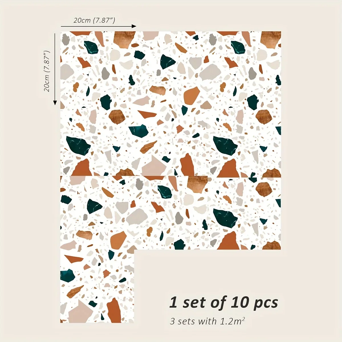 10PCS Tile Stickers 20cmx20cm - Image 6