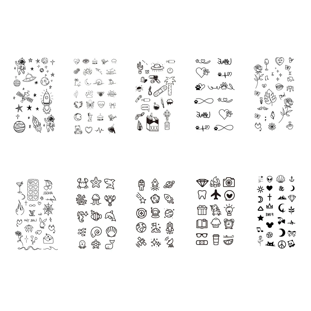 10pcs Waterproof Temporary Finger Tattoo - Image 7