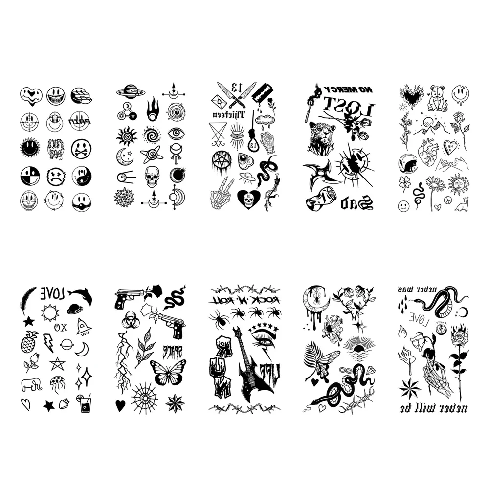 10pcs Waterproof Temporary Finger Tattoo - Image 8