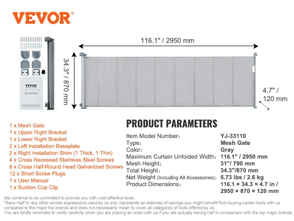 116"/60"/76.8" Retractable Gate - Image 8