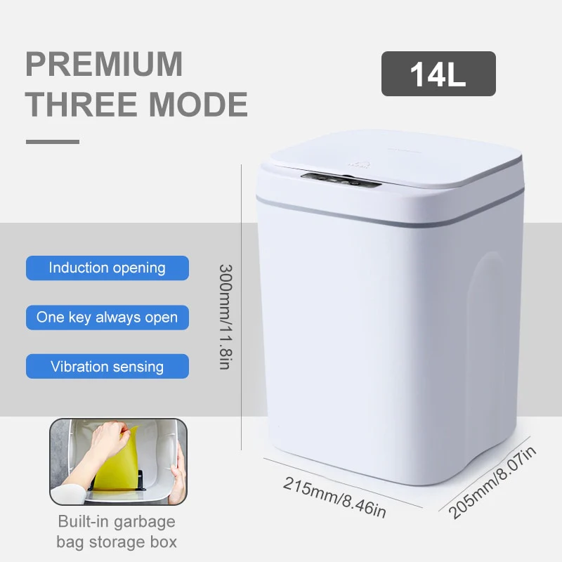 12-16L Smart Sensor Trash Can Garbage Bin - Image 3