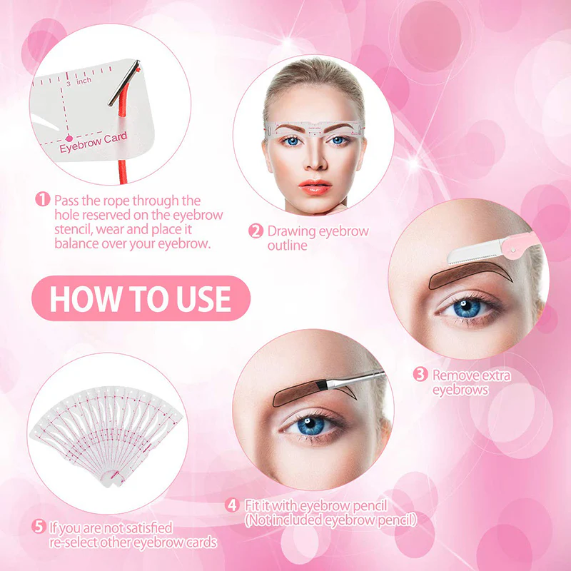 12 Styles/Set Reusable Eyebrow Stencils - Image 12