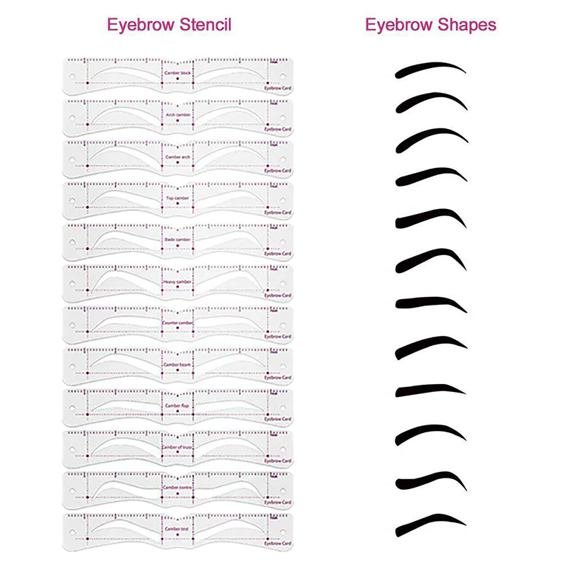 12 Styles/Set Reusable Eyebrow Stencils - Image 15