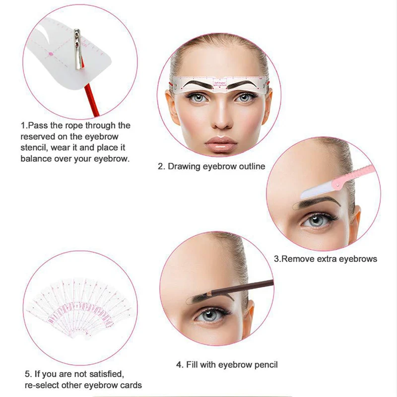 12 Styles/Set Reusable Eyebrow Stencils - Image 5