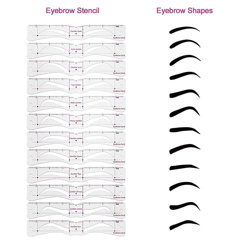 12 Styles/Set Reusable Eyebrow Stencils - Image 6