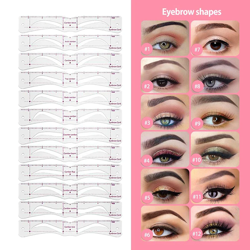 12 Styles/Set Reusable Eyebrow Stencils - Image 7