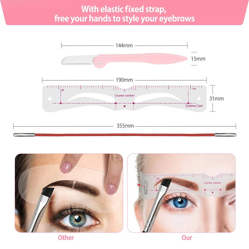 12 Styles/Set Reusable Eyebrow Stencils - Image 9