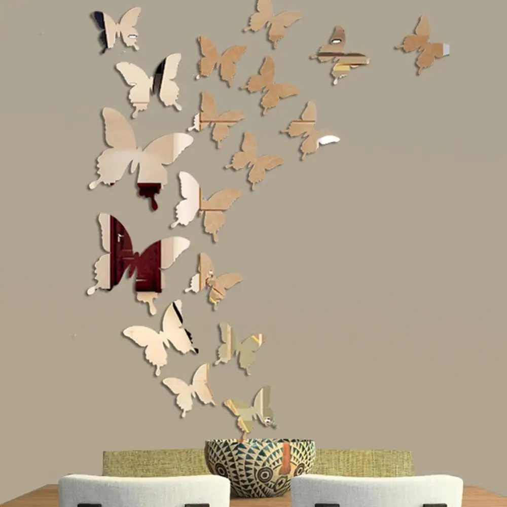 12Pcs/lot 3D Butterfly Mirror Wall Sticker - Image 6
