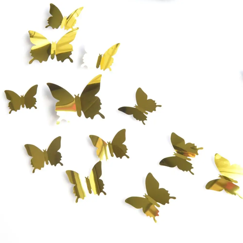 12Pcs/lot 3D Butterfly Mirror Wall Sticker - Image 7